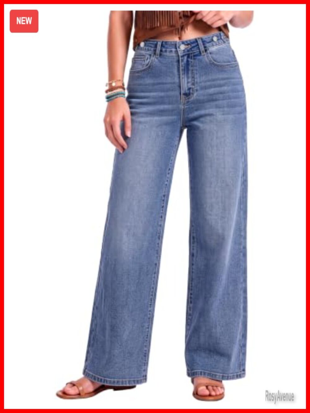 High Waisted Wide Leg Stretchy Baggy Jeans